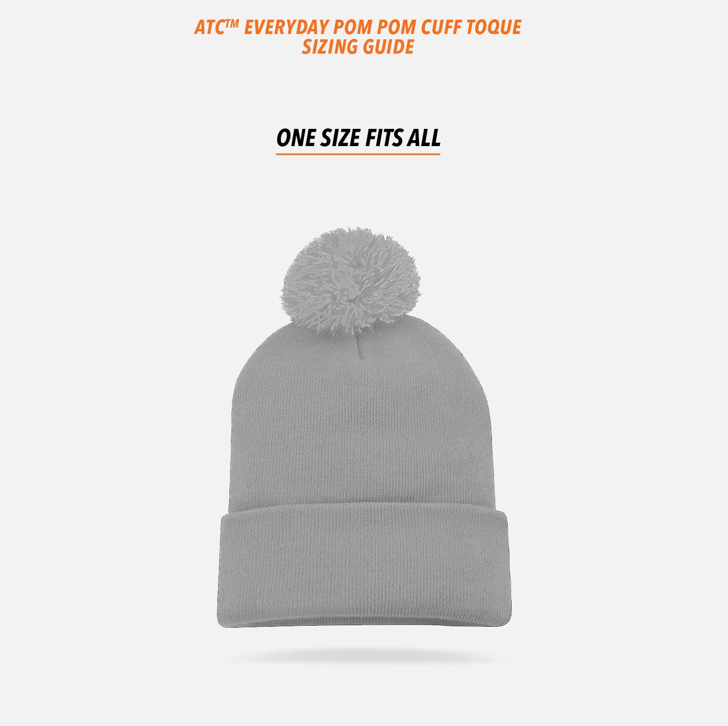 ATC Everyday Pom Pom Cuff Toque Sizing Guide