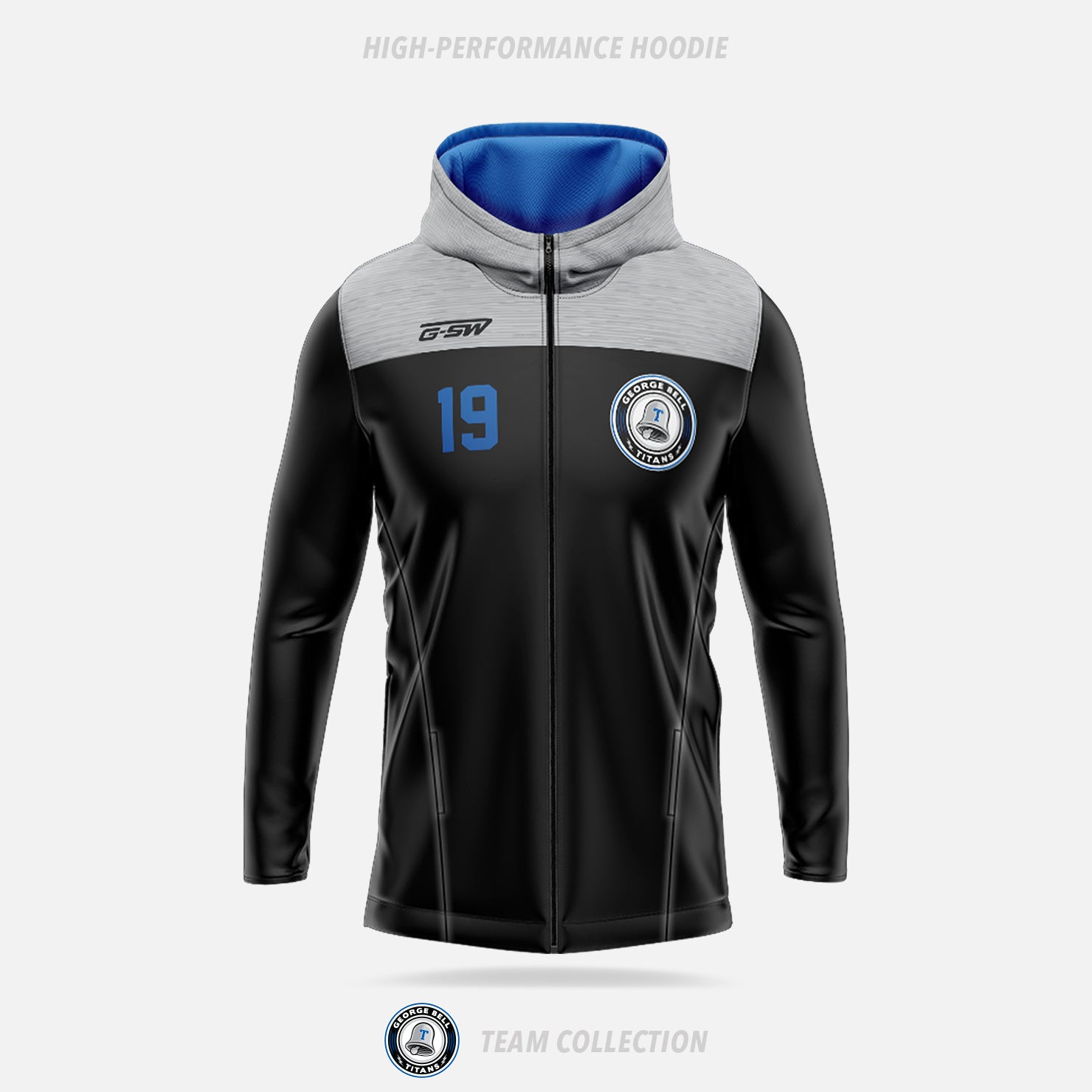 George Bell Titans High-Performance Hoodie Zip Up - George Bell Titans Team Collection