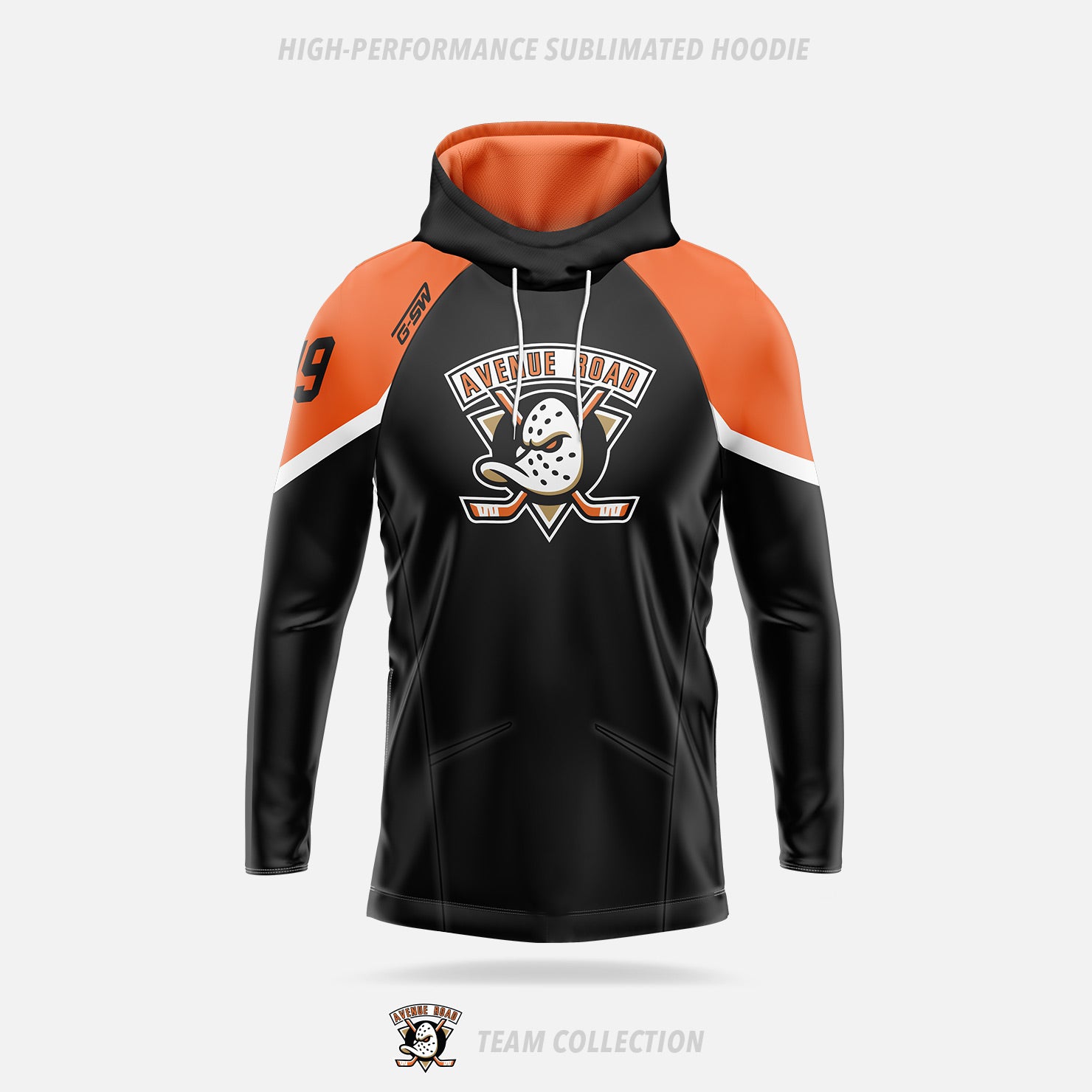 Avenue Road Ducks Hockey High-Performance Sublimated Hoodie - Avenue Road Ducks Hockey Team Collection
