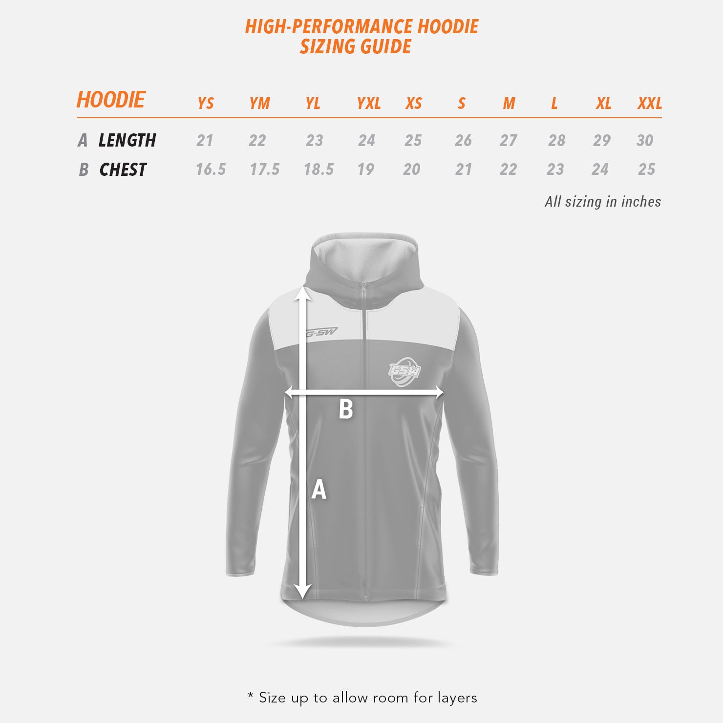 High-Performance Hoodie Sizing Guide