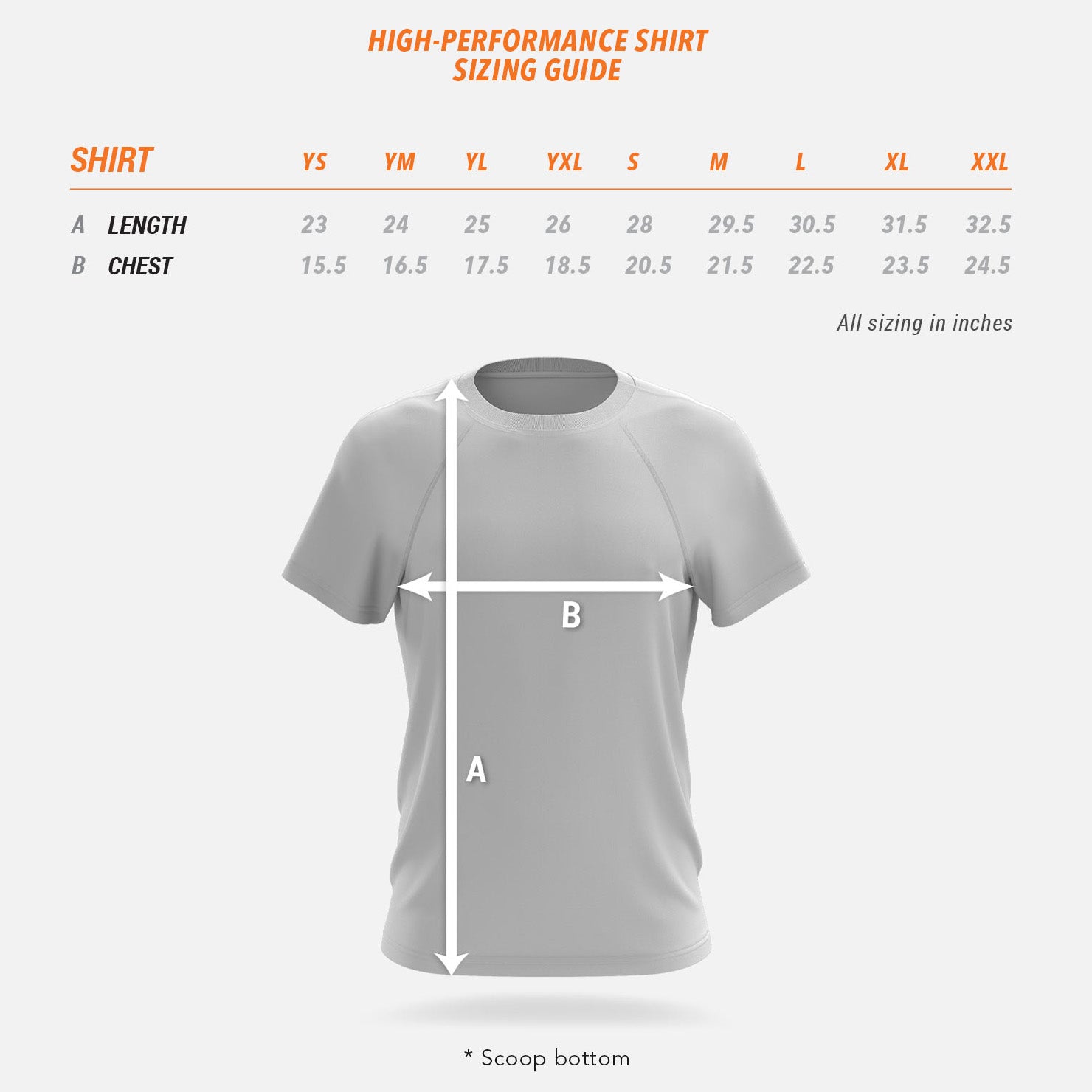 High-Performance Shirt Sizing Guide