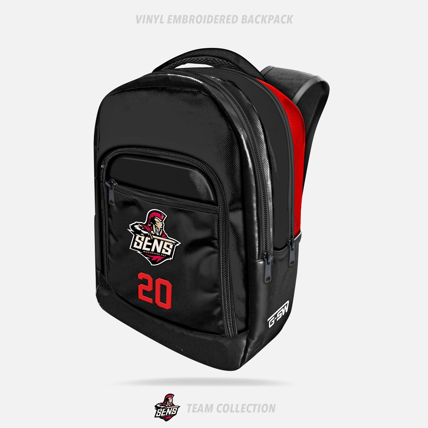 Mississauga Senators Vinyl Embroidered Backpack