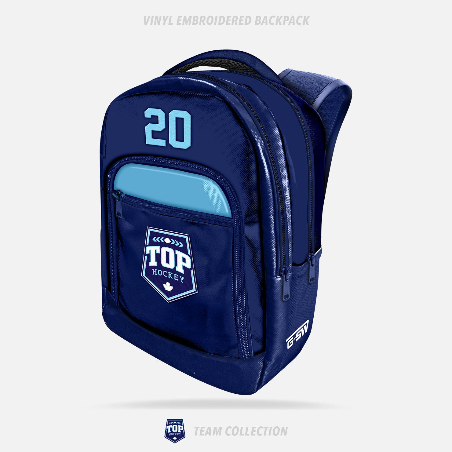 TOP Hockey Vinyl Embroidered Backpack
