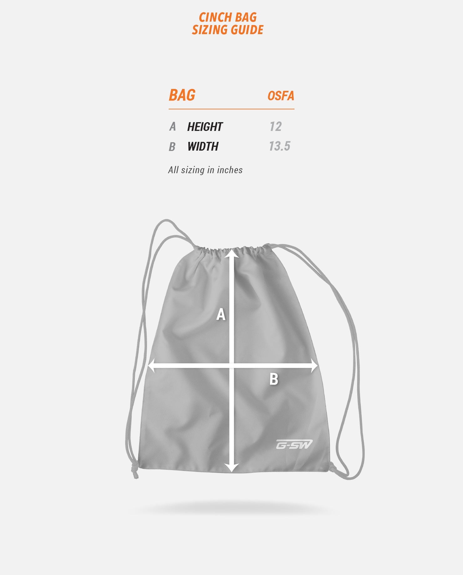 Cinch Bag Sizing Guide