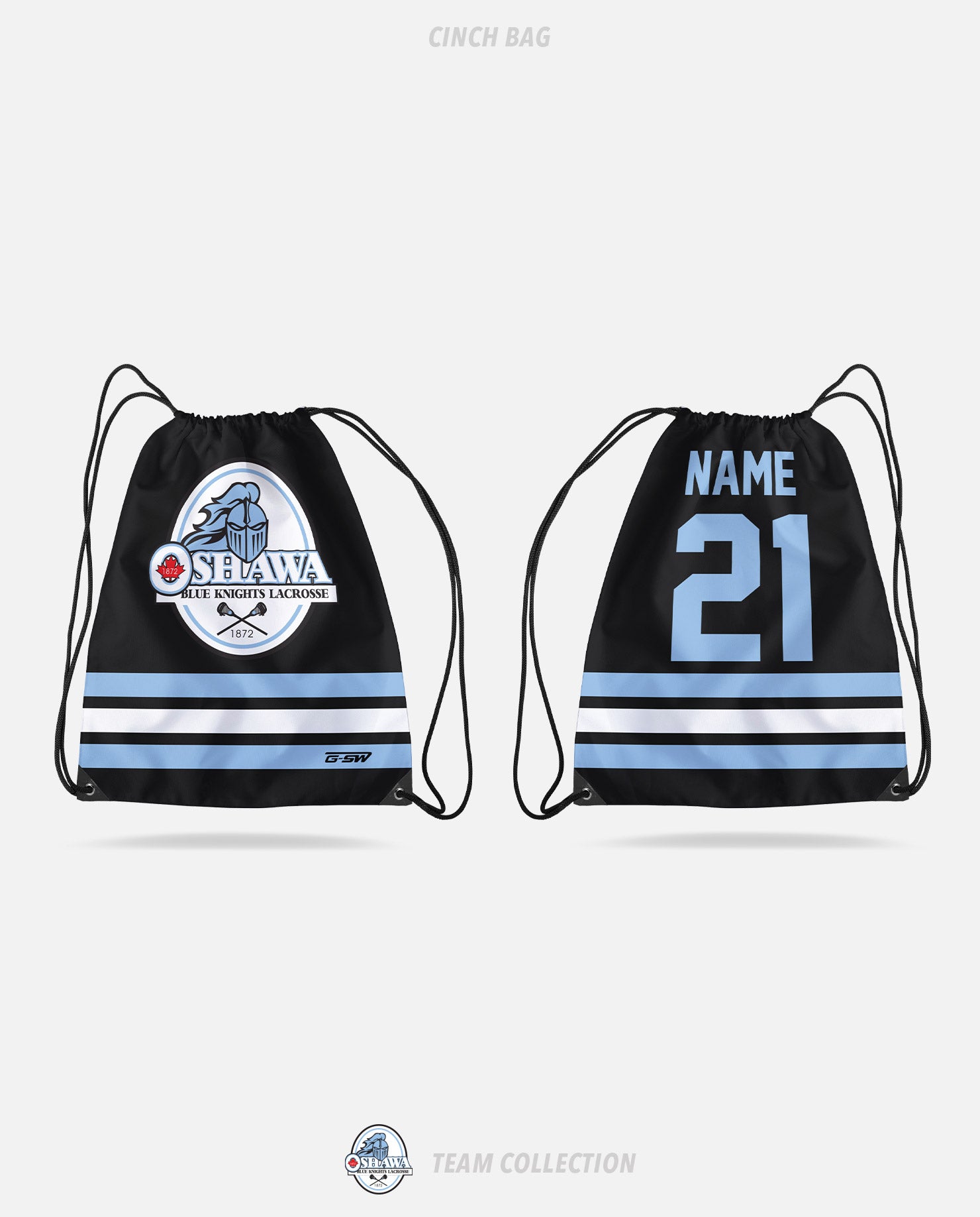 Oshawa Blue Knights Cinch Bag - Oshawa Blue Knights Team Collection