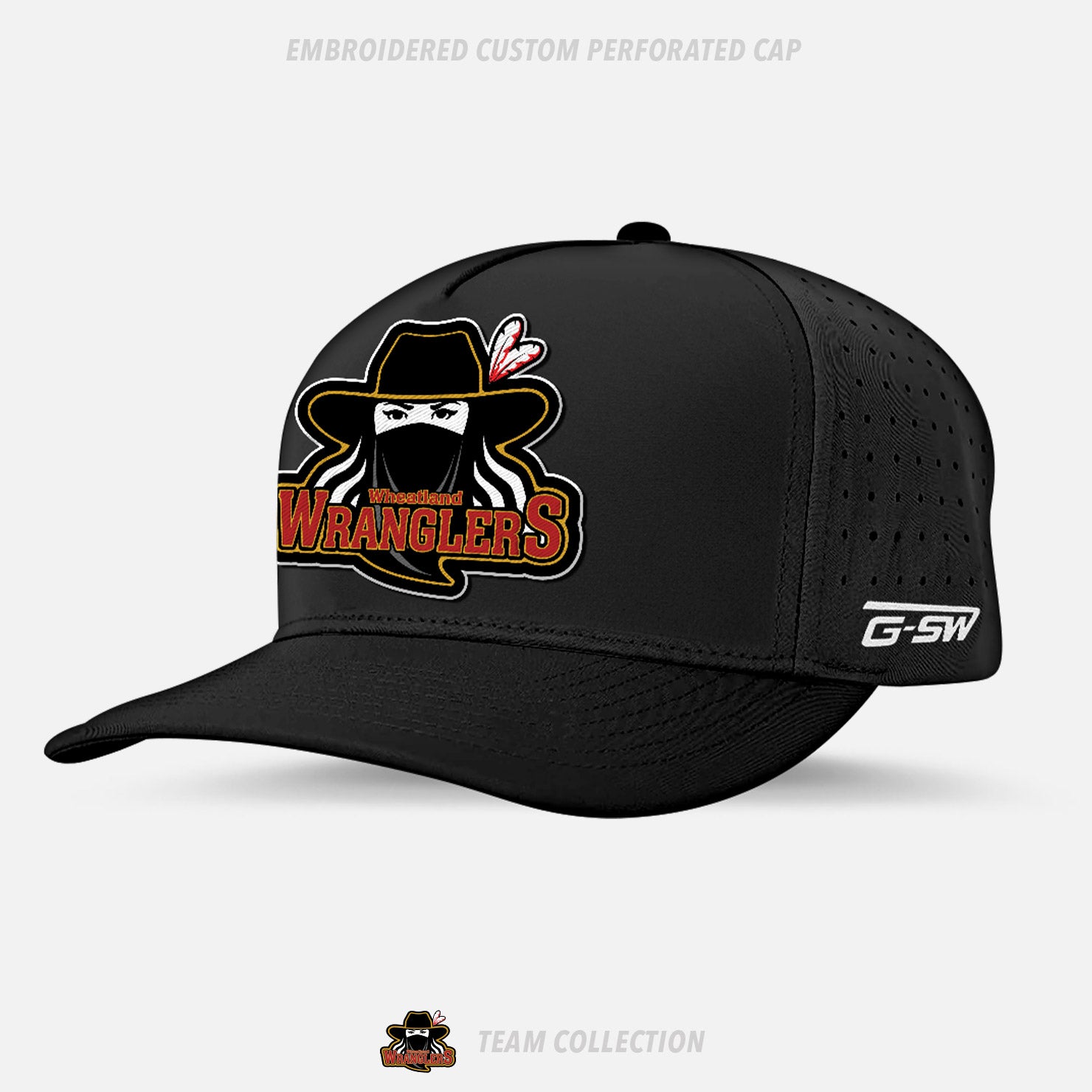 Wheatland Wranglers Embroidered Custom Perforated Cap