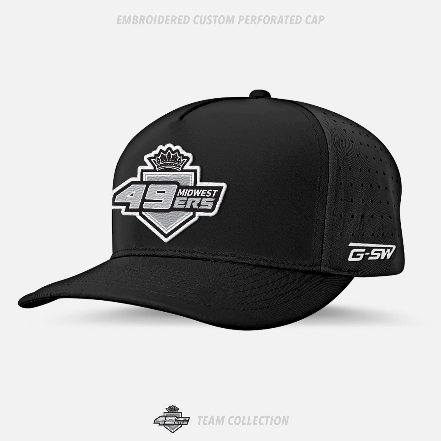49ers Midwest Hockey Embroidered Custom Perforated Cap - 49ers Midwest Hockey Team Collection
