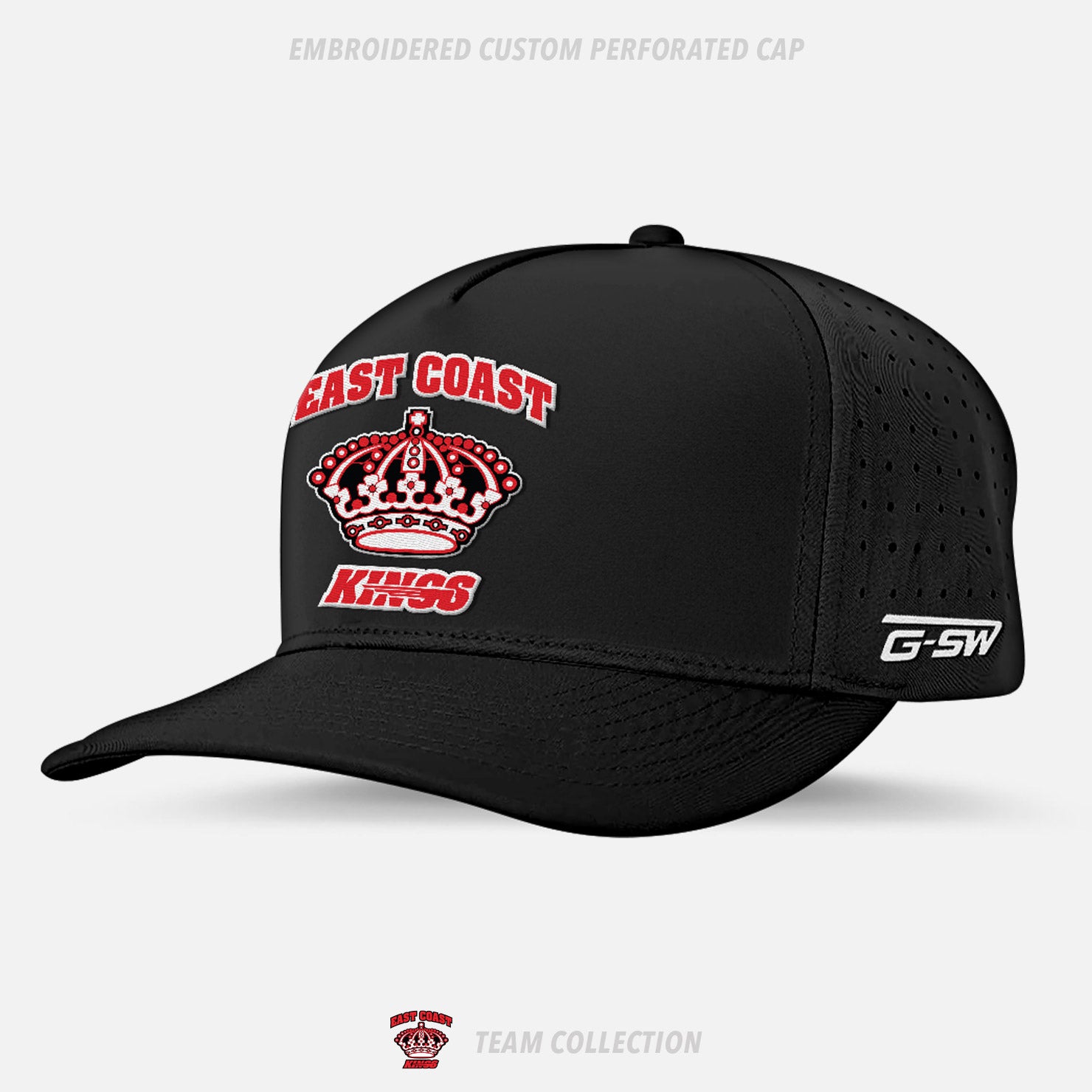 East Coast Kings Hockey Embroidered Custom Perforated Cap - East Coast Kings Hockey Team Collection