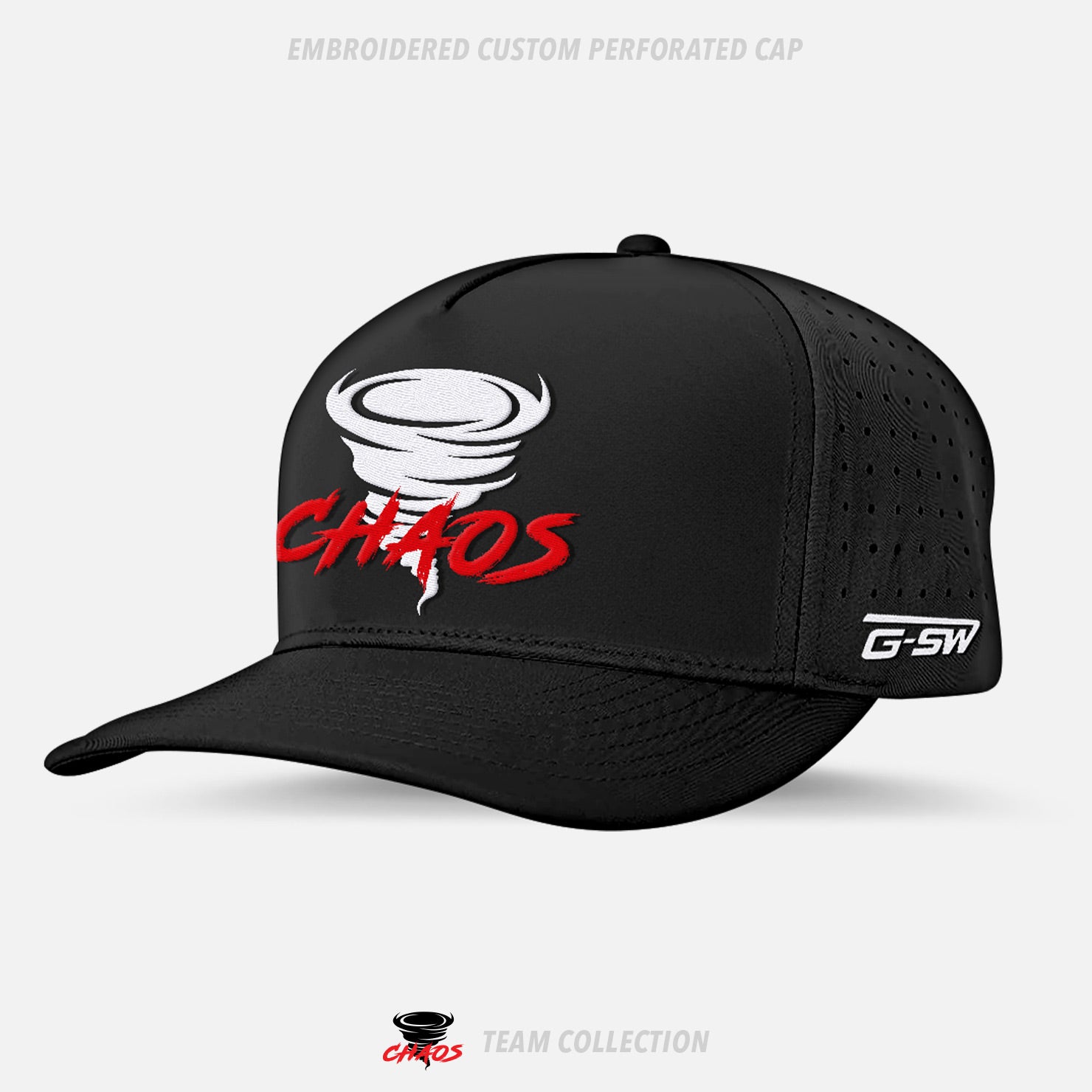 Chaos Hockey Embroidered Custom Perforated Cap - Chaos Hockey Team Collection