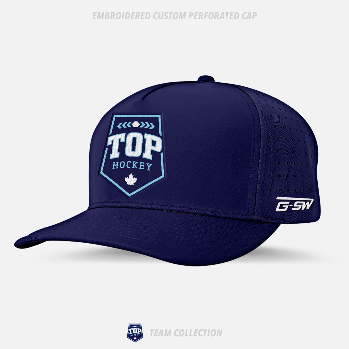 TOP Hockey Embroidered Custom Perforated Cap