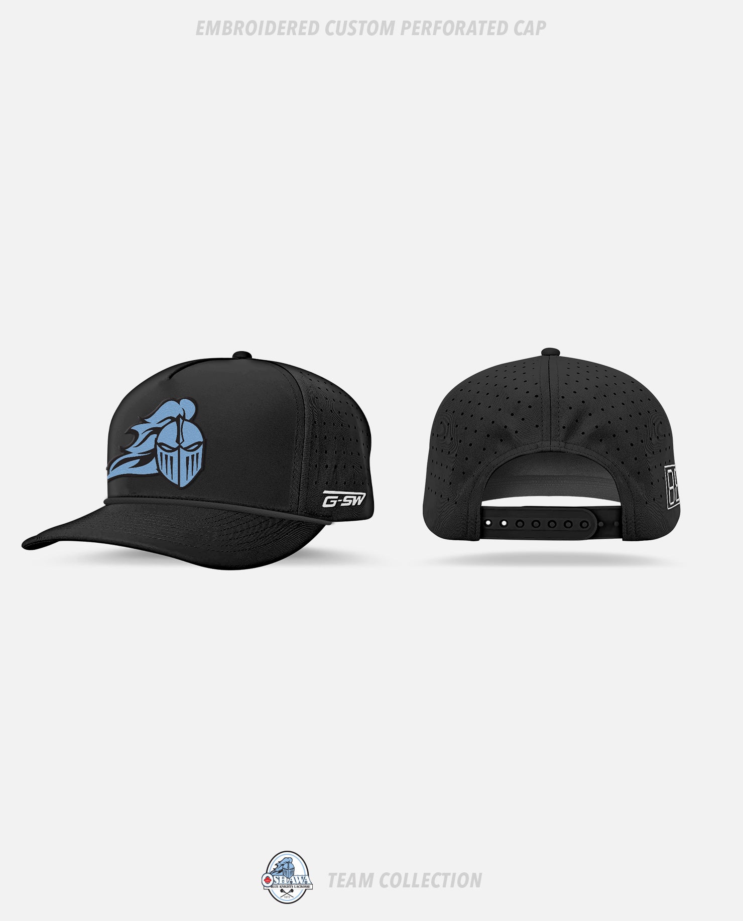 Oshawa Blue Knights Embroidered Custom Perforated Cap - Oshawa Blue Knights Team Collection