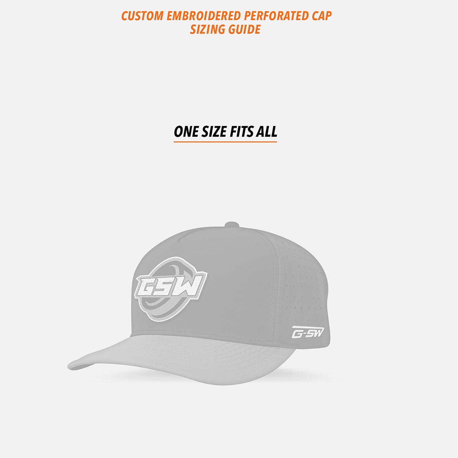 Custom Embroidered Perforated Cap sizing guide
