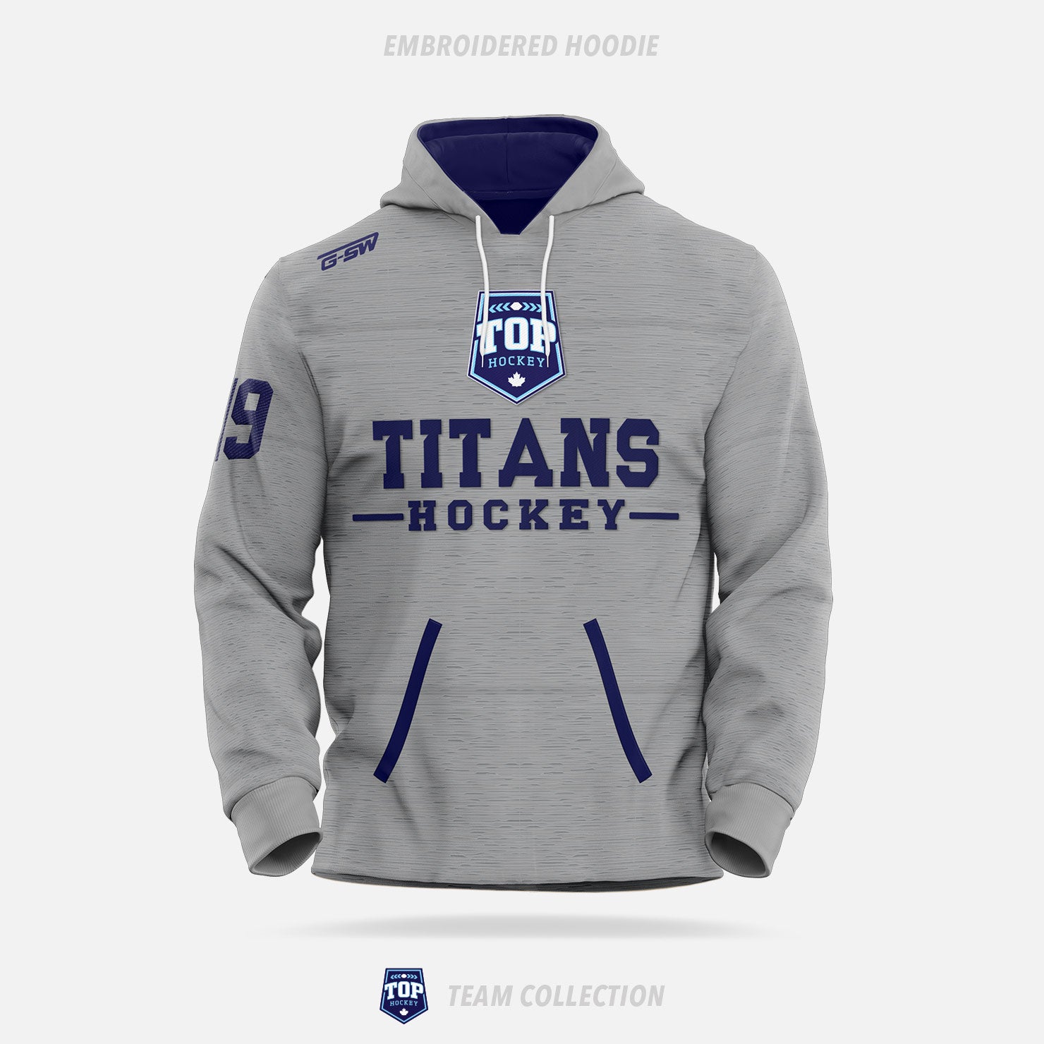 TOP Hockey Embroidered Hoodie