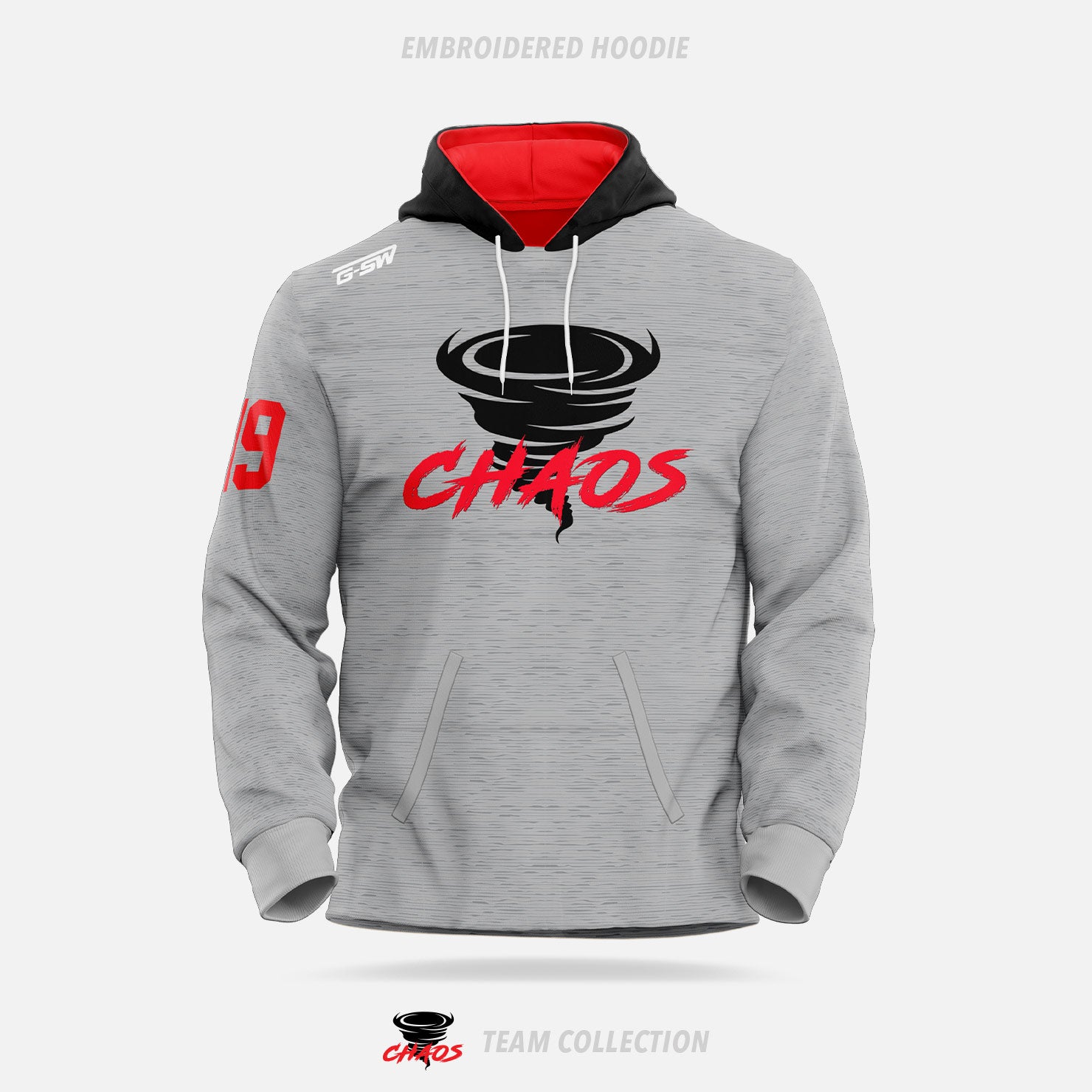 Chaos Hockey Embroidered Hoodie - Chaos Hockey Team Collection