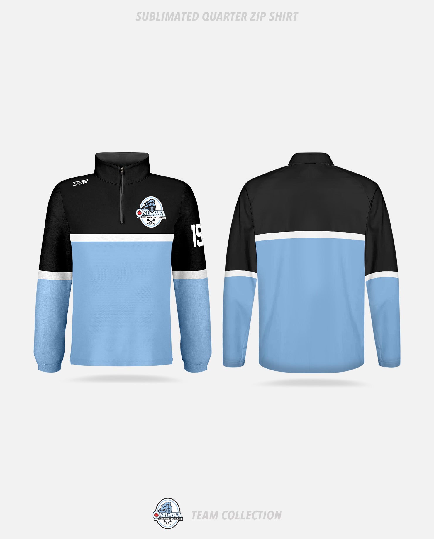 Oshawa Blue Knights Sublimated Quarter Zip Shirt - Oshawa Blue Knights Team Collection