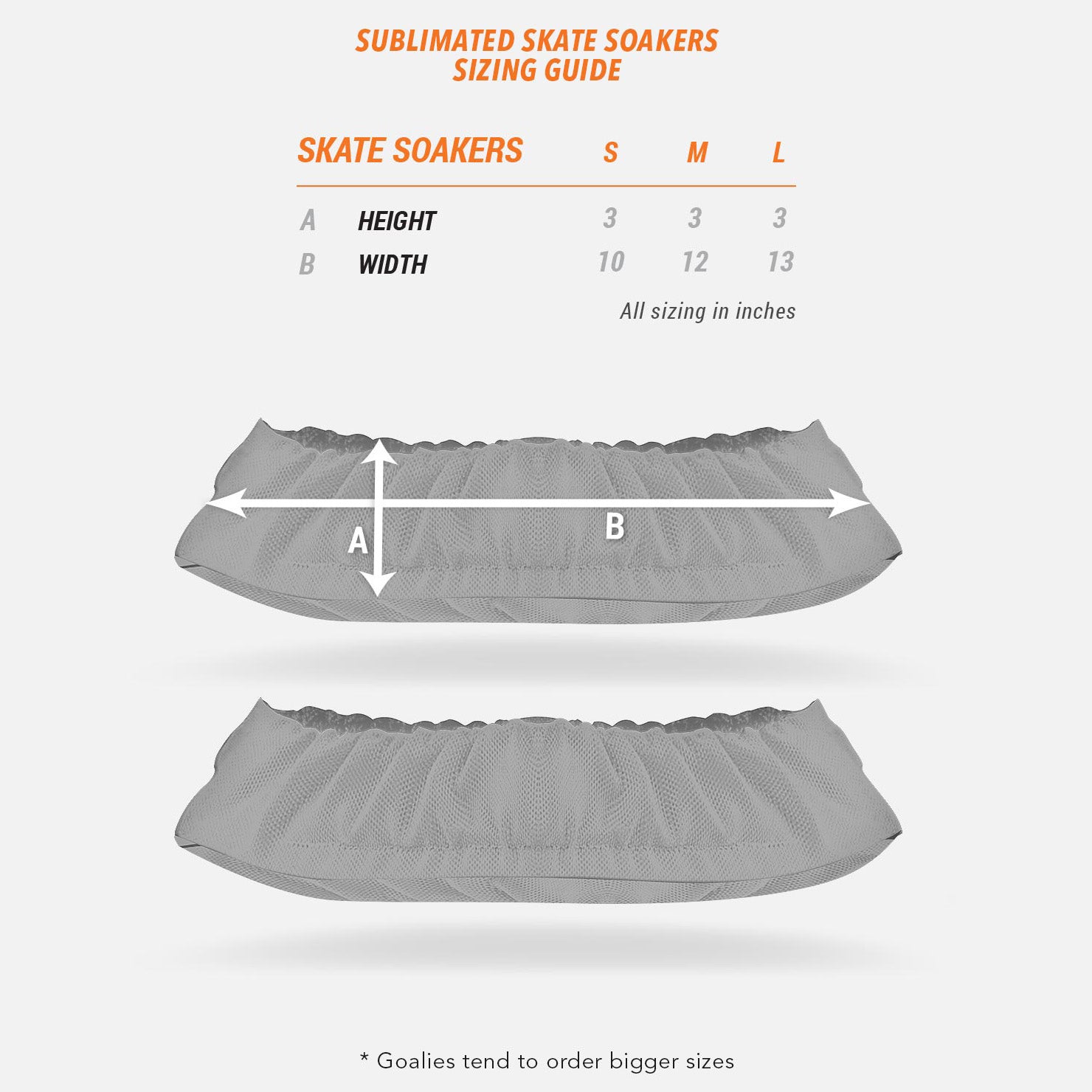 Sublimated Skate Soakers Sizing Guide