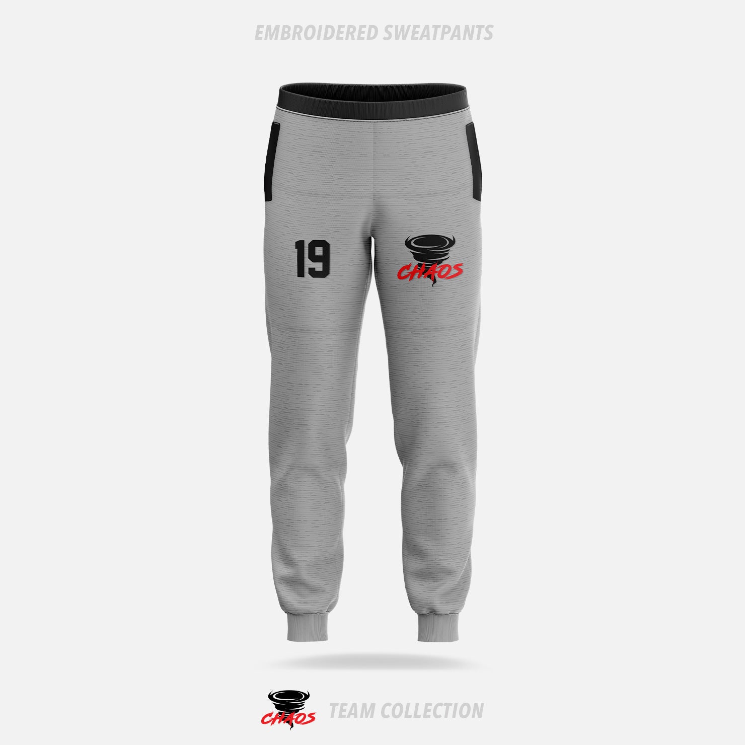 Chaos Hockey Embroidered Sweatpants - Chaos Hockey Team Collection