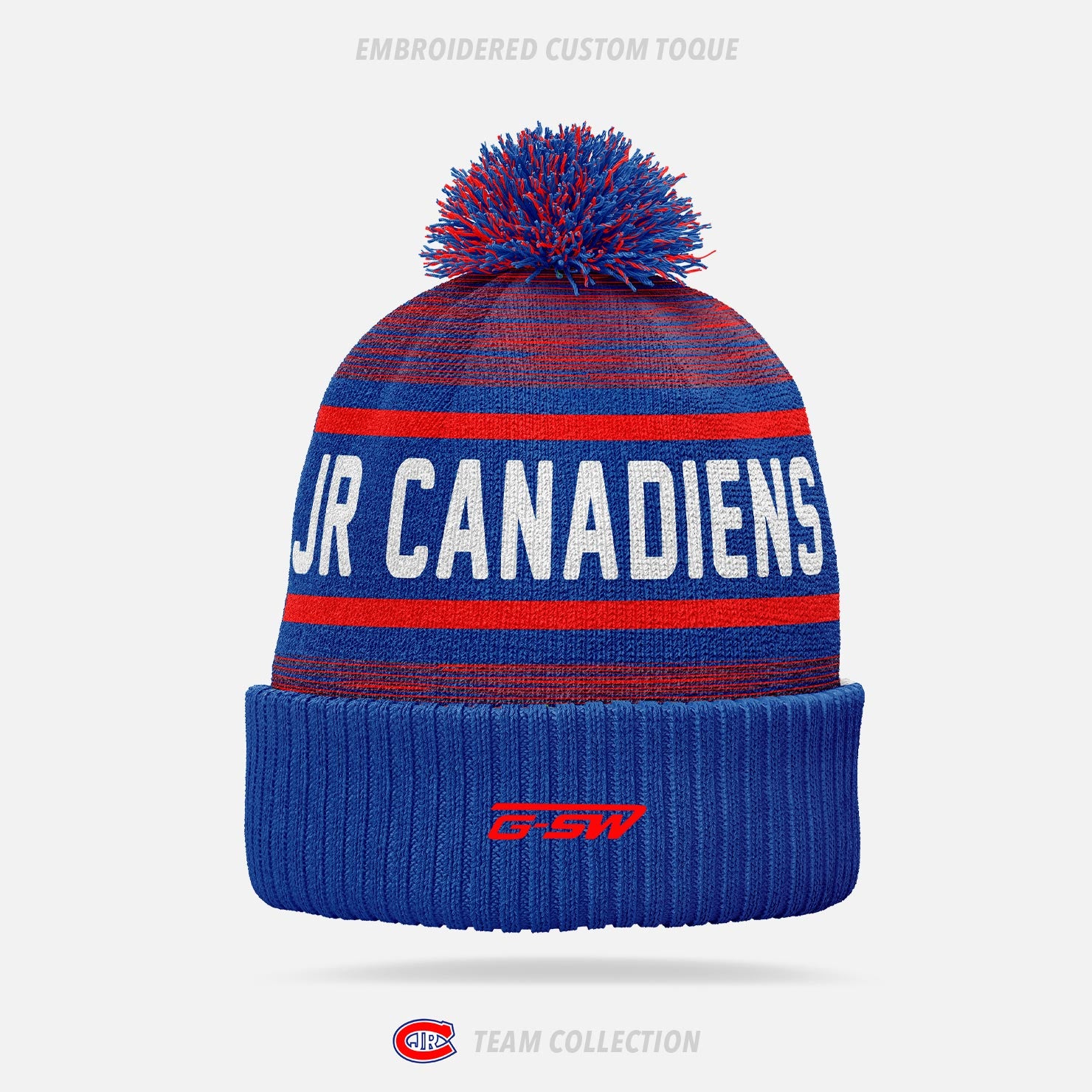 Toronto Jr. Canadiens Embroidered Custom Toque - Toronto Jr. Canadiens Team Collection