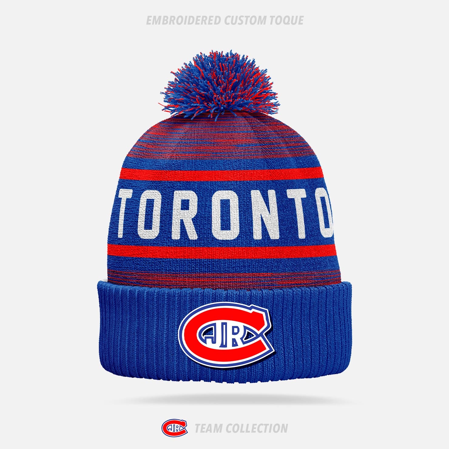 Toronto Jr. Canadiens Embroidered Custom Toque - Toronto Jr. Canadiens Team Collection