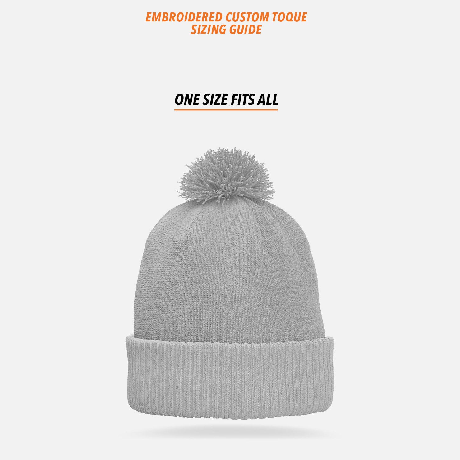 Embroidered Custom Toque Sizing Guide