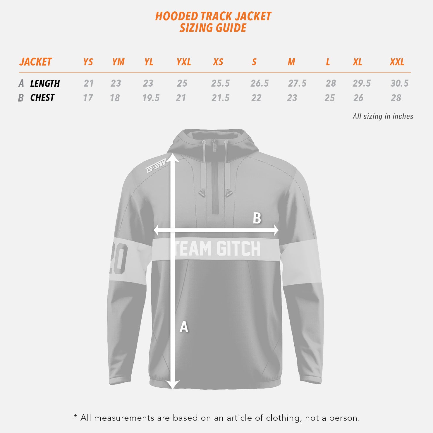 Tapered Track Jacket 2.0 Sizing Guide