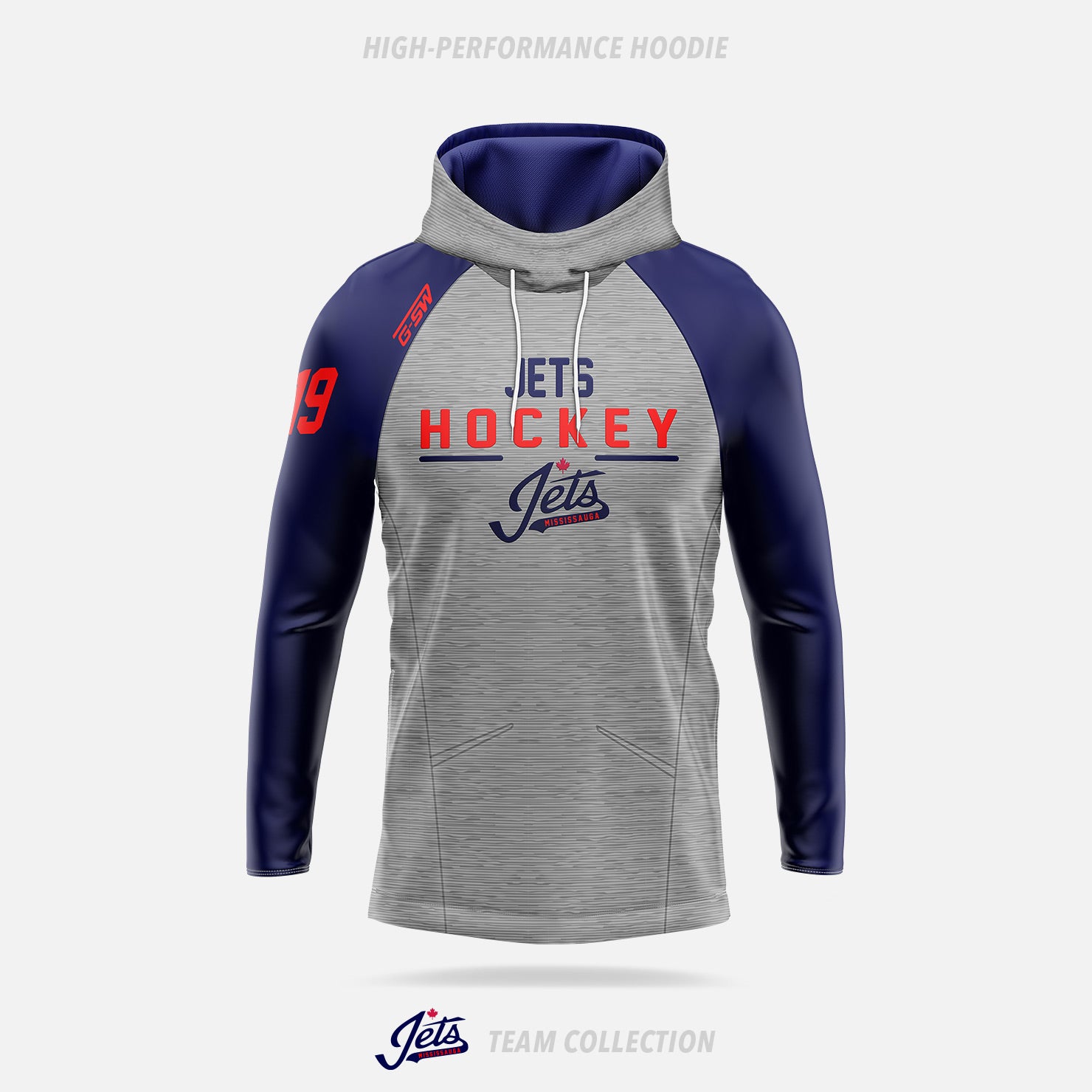 Mississauga Jets High-Performance Hoodie (Pullover) - Mississauga Jets Team Collection