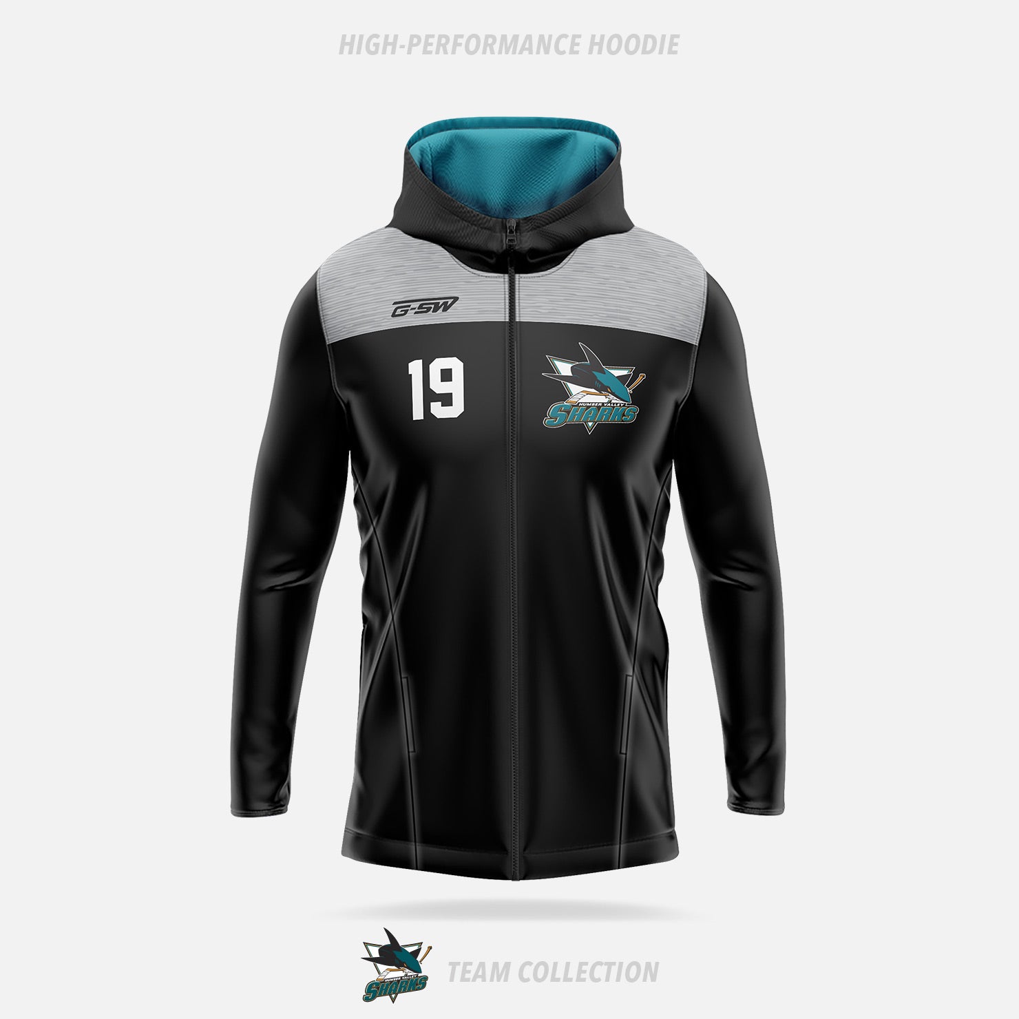 Humber Valley Sharks High-Performance Hoodie (Zip Up)
