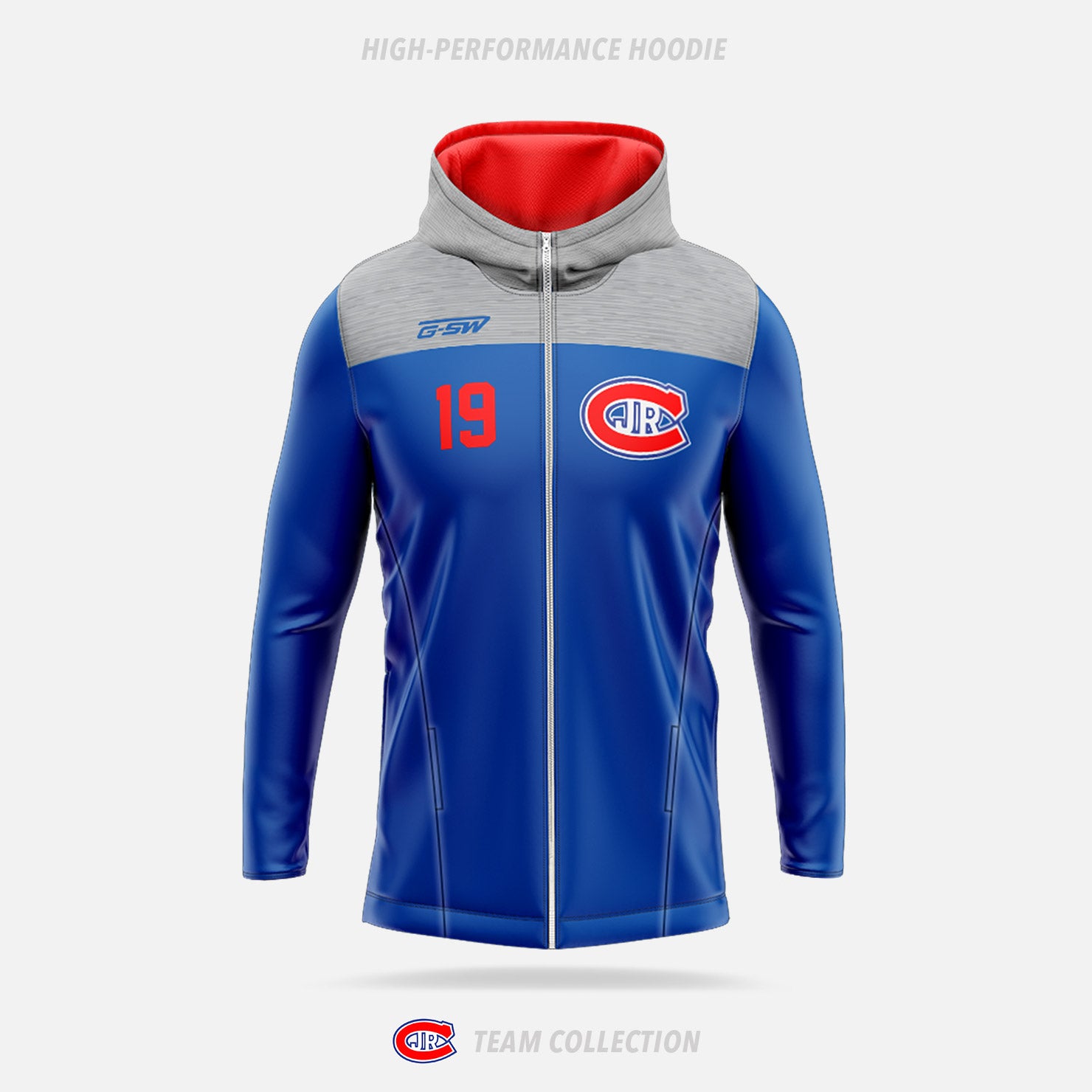 Toronto Jr. Canadiens High-Performance Hoodie (Zip Up) - Toronto Jr. Canadiens Team Collection