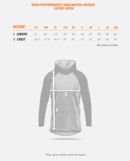 High-Performance Sublimated Hoodie Sizing Guide