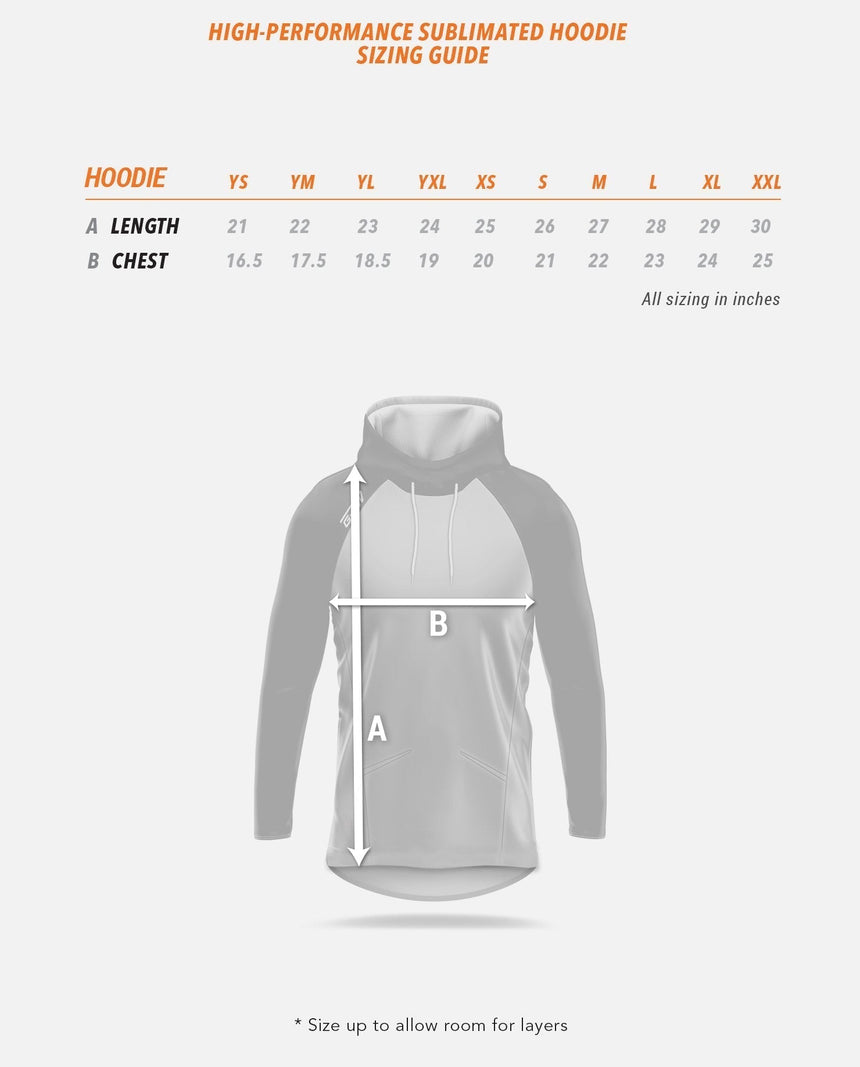 High-Performance Sublimated Hoodie Sizing Guide