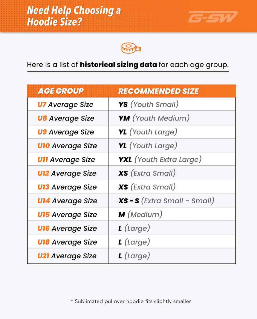 Hoodie Historical Sizing Guide