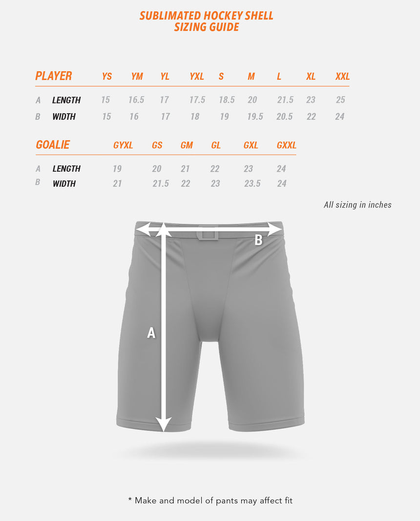 Hockey Shell Sizing Guide