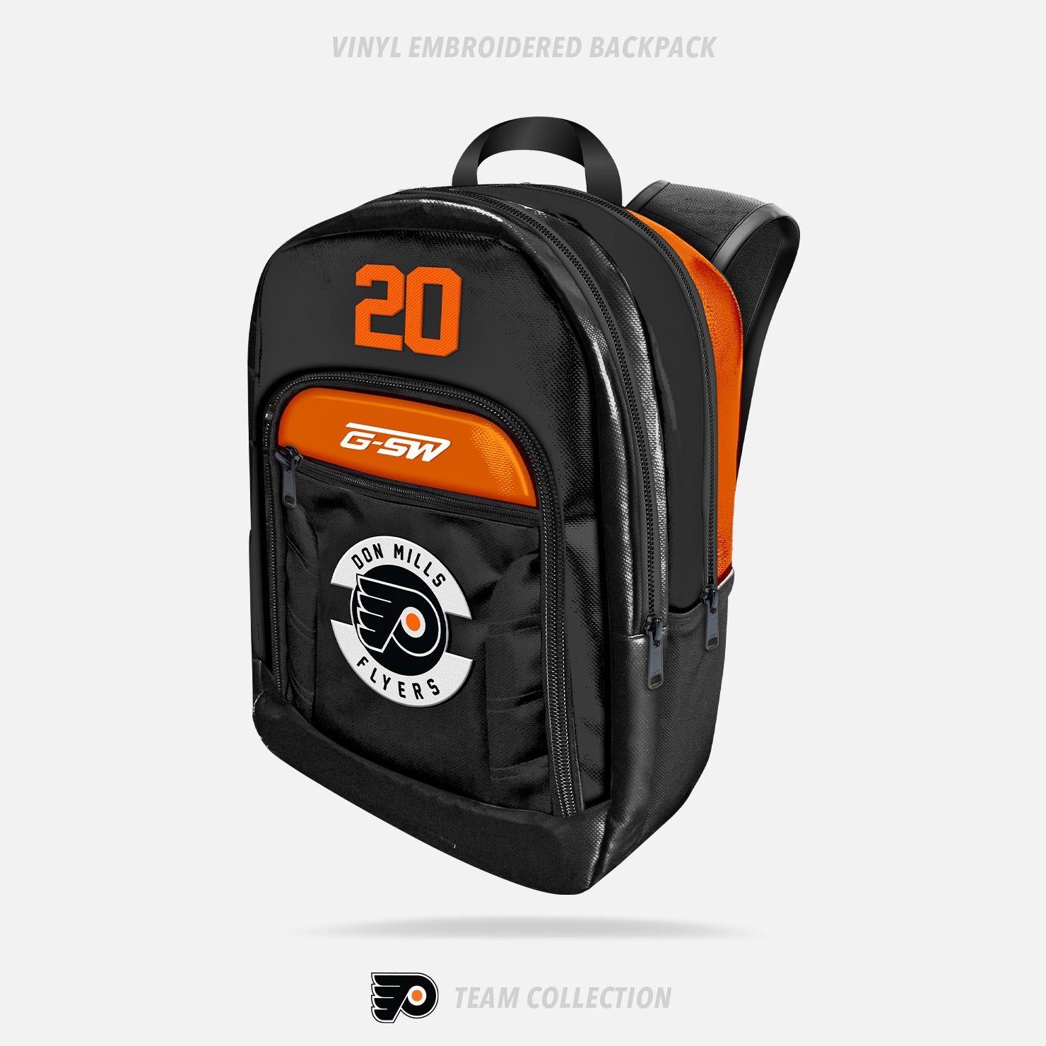 Don Mills Flyers Vinyl Embroidered Backpack - Don Mils Flyers Team Collection