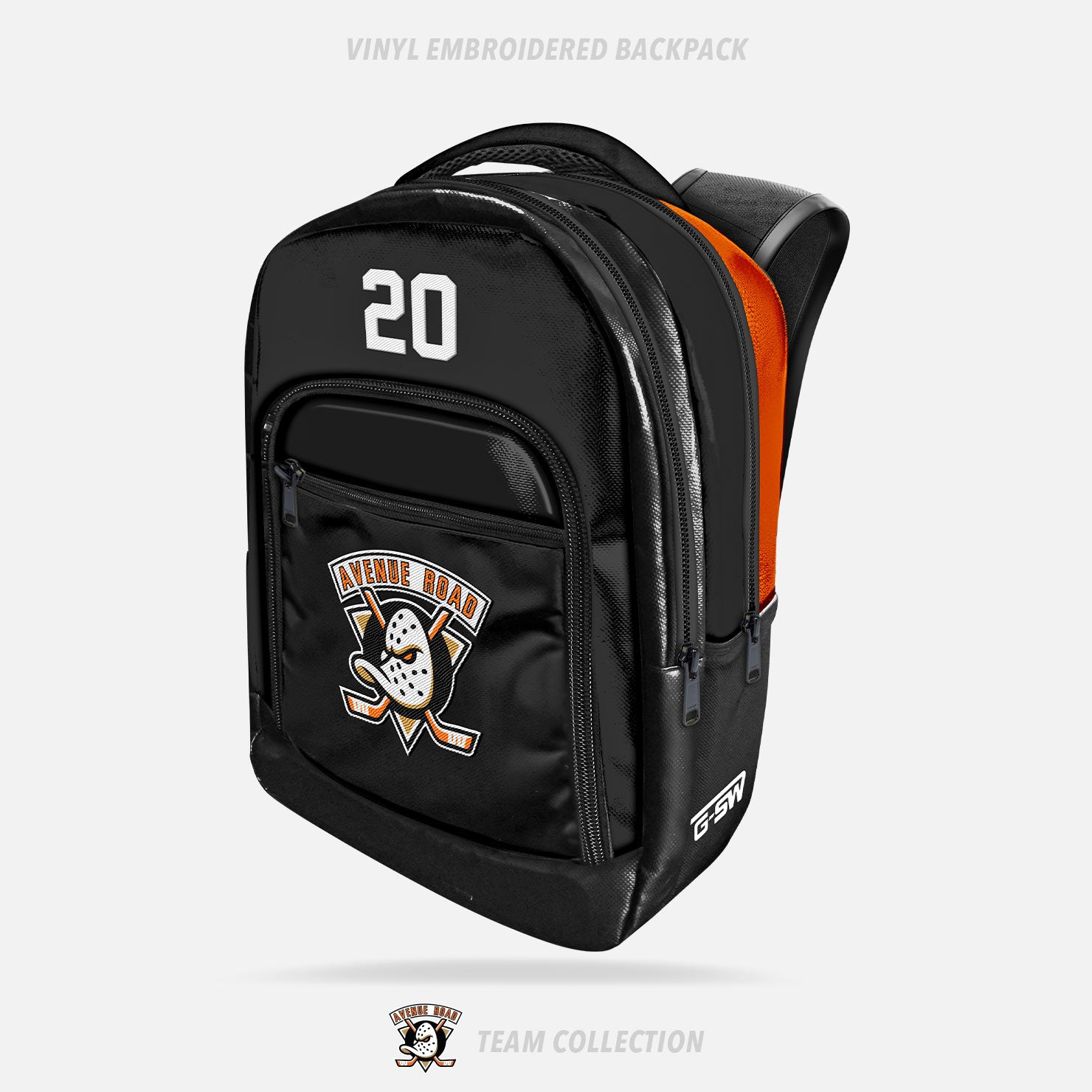 Avenue Road Ducks Hockey Vinyl Embroidered Backpack