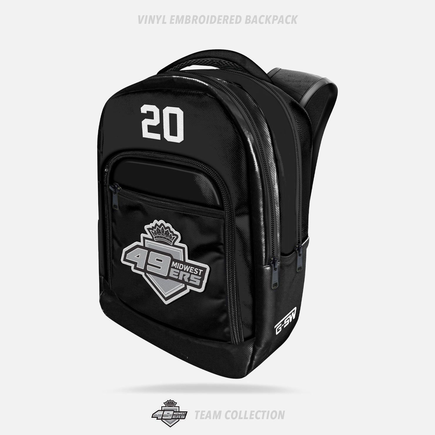 Midwest 49ers Hockey Vinyl Embroidered Backpack