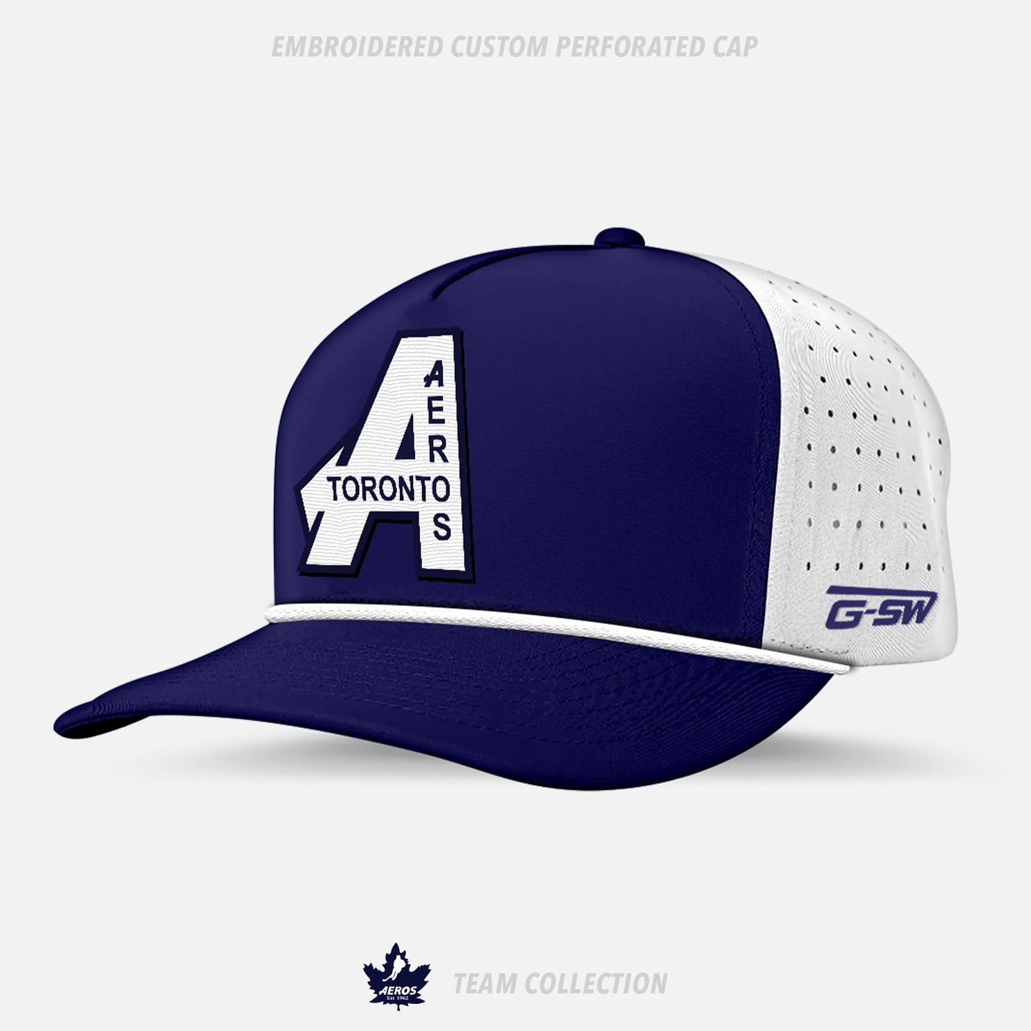 Toronto Aeros Embroidered Custom Perforated Cap - Toronto Aeros Team Collection