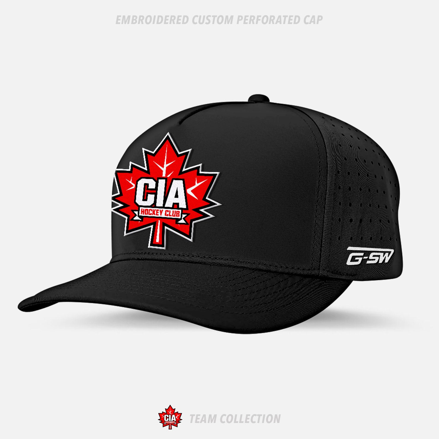 CIA Hockey Embroidered Custom Perforated Cap - CIA Hockey Team Collection