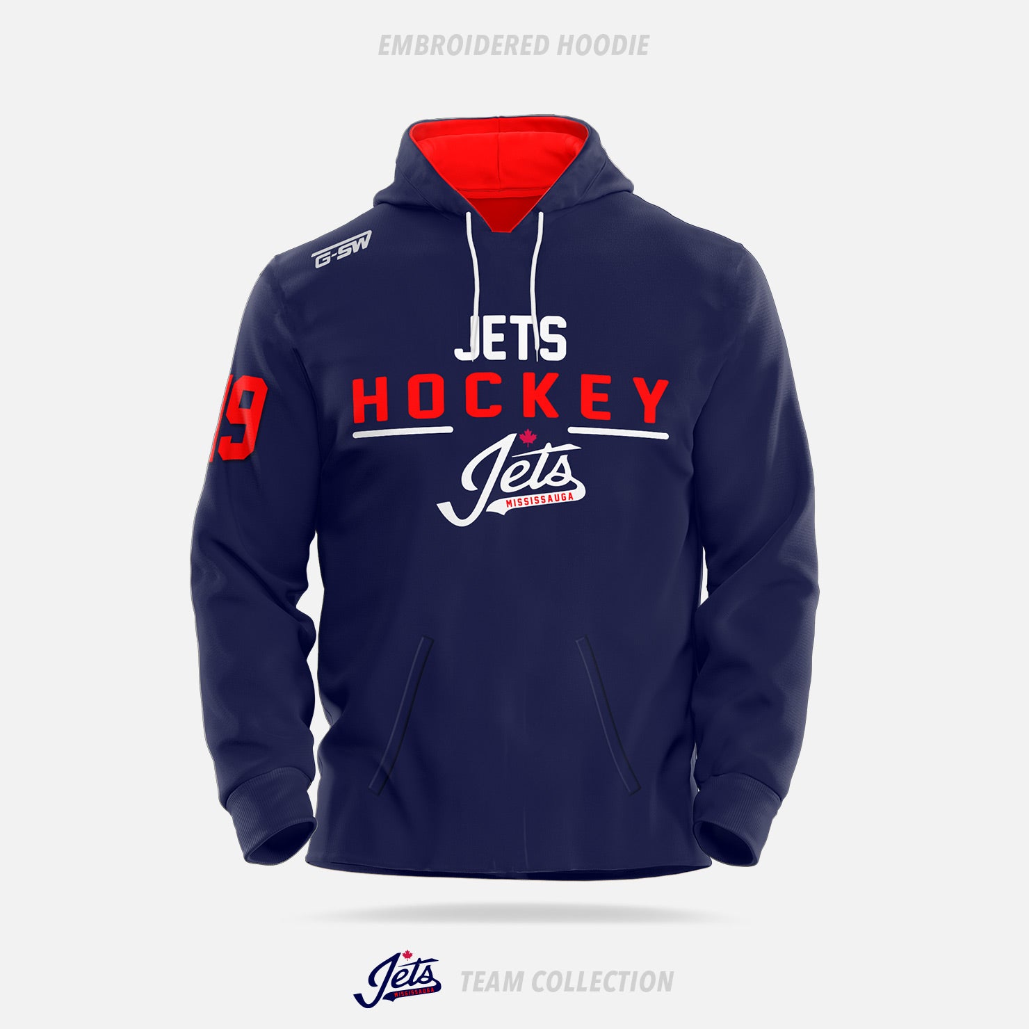 Mississauga Jets Embroidered Hoodie - Mississauga Jets Team Collection