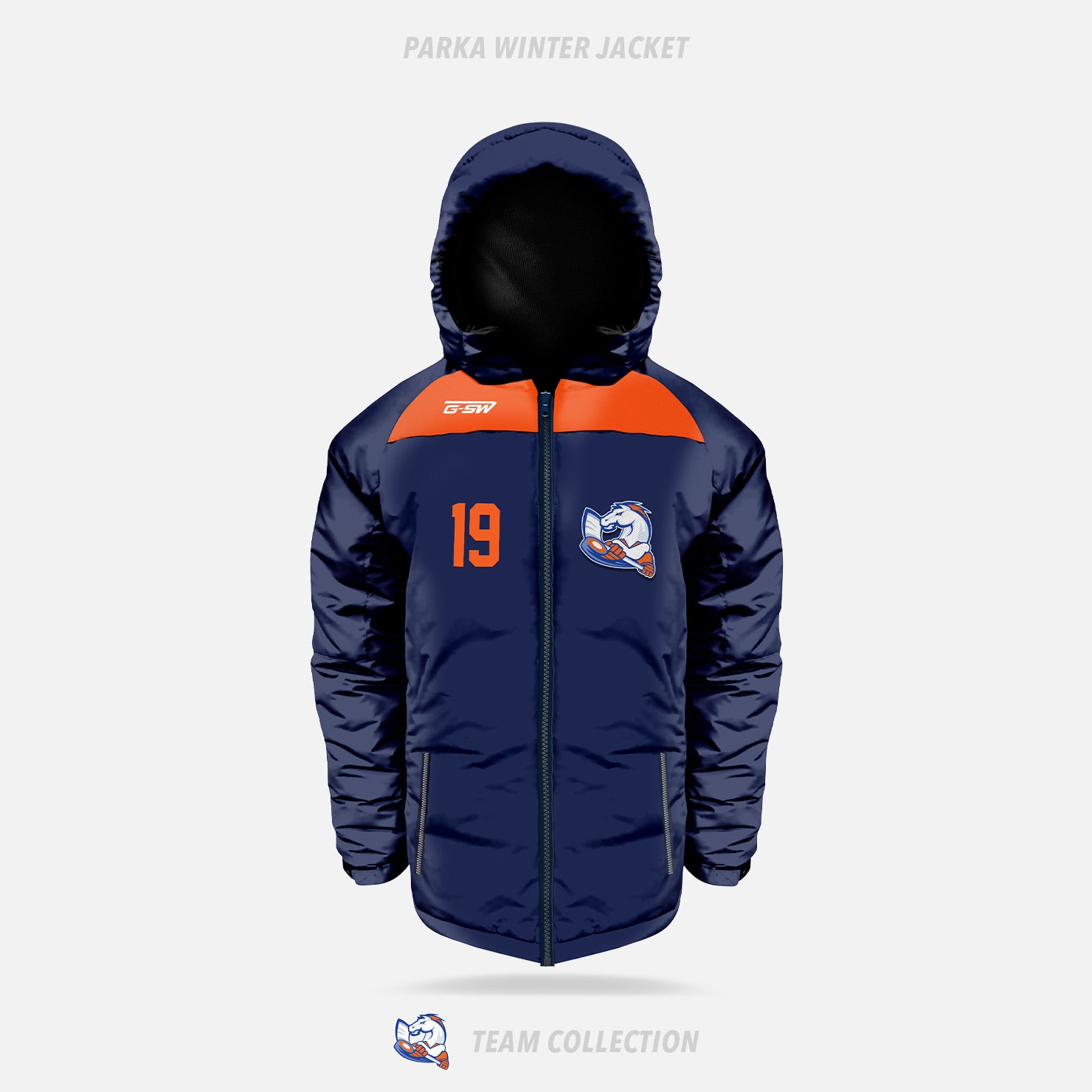 Victoria Village Mustangs Parka Winter Jacket - Victoria Village Mustangs Team Collection