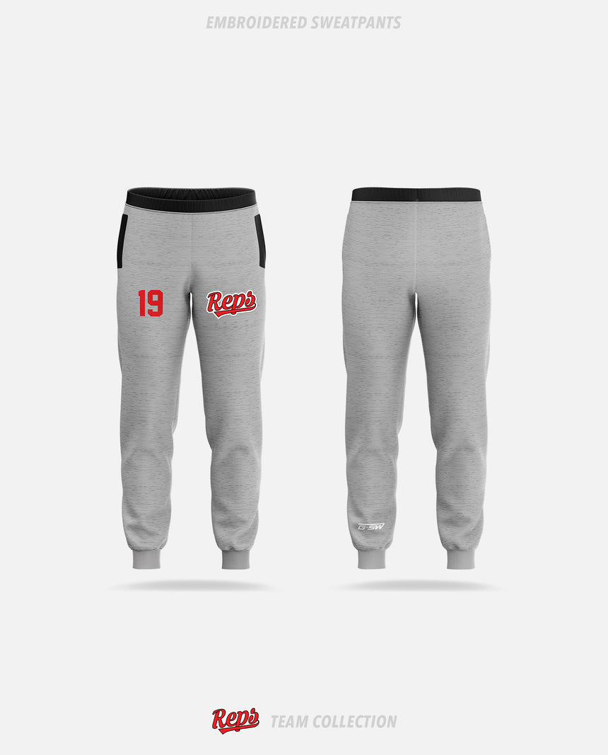 REPS Embroidered Sweatpants - REPS Team Collection