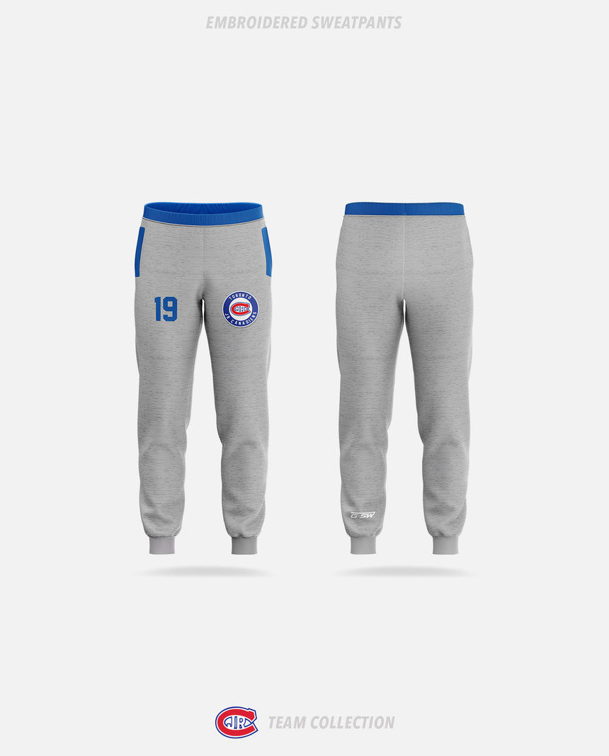 Toronto Jr. Canadiens Embroidered Sweatpants - Toronto Jr. Canadiens Team Collection