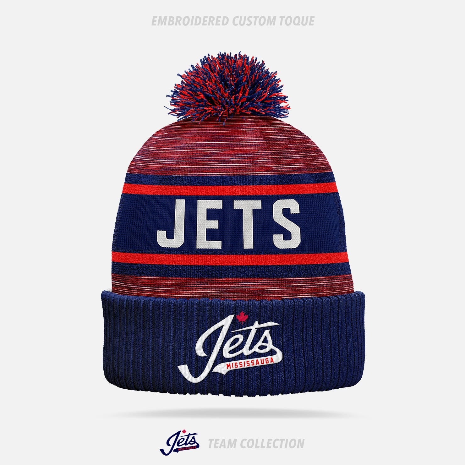 Mississauga Jets Embroidered Custom Toque - Mississauga Jets Team Collection