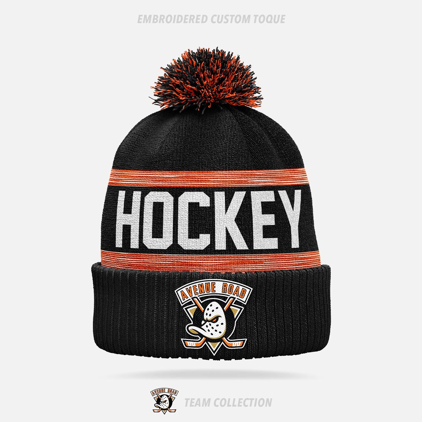 Avenue Road Ducks Hockey Embroidered Custom Toque